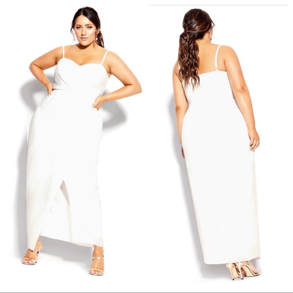 NWT! City Chic Sweet Drape Maxi Dress - ivory